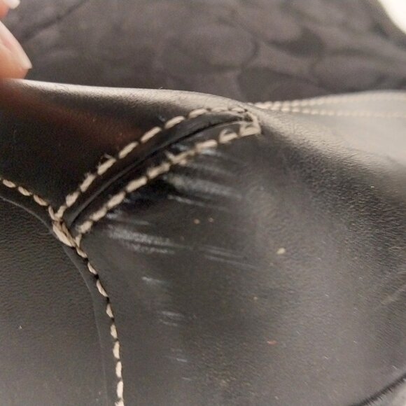 COACH Y2K BLACK JACQUARD SIGNATURE SOHO HOBO SHOULDER BAG, PURSE - Picture 9 of 10